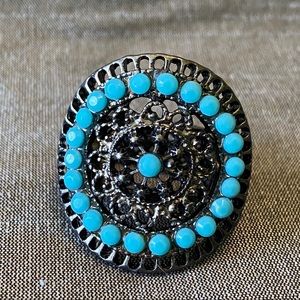 Blue and Silver Ring